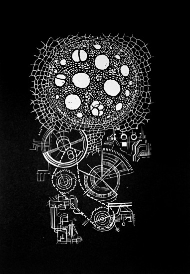 Hybrydy  VII | linoryt |21x29cm
